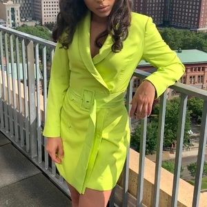 Neon Green Blazer Dress